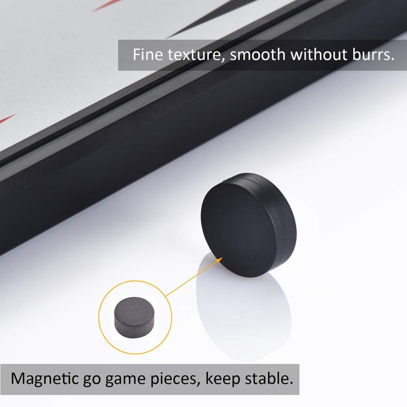 QuadPro Magnetic Backgammon Board Game Set with Folding Board Travel Games for Kids and Adults - Image 4